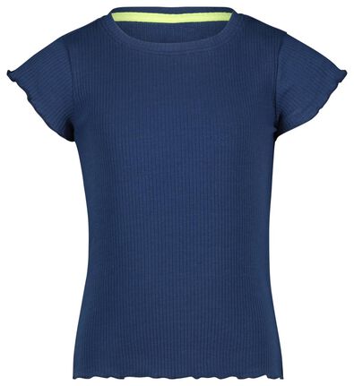 kinder t-shirt rib donkerblauw - 1000023582 - HEMA