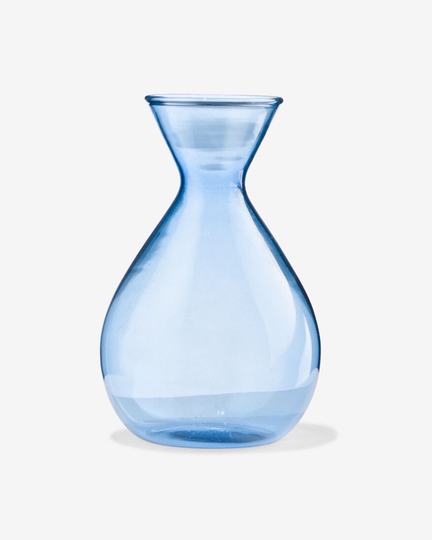 vaasje glas Ø7x10 blauw - 13323015 - HEMA