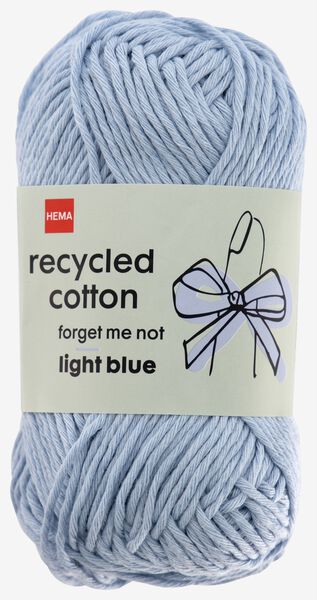 brei en haakgaren recycled katoen 85m lichtblauw lichtblauw recycled cotton - 1400243 - HEMA
