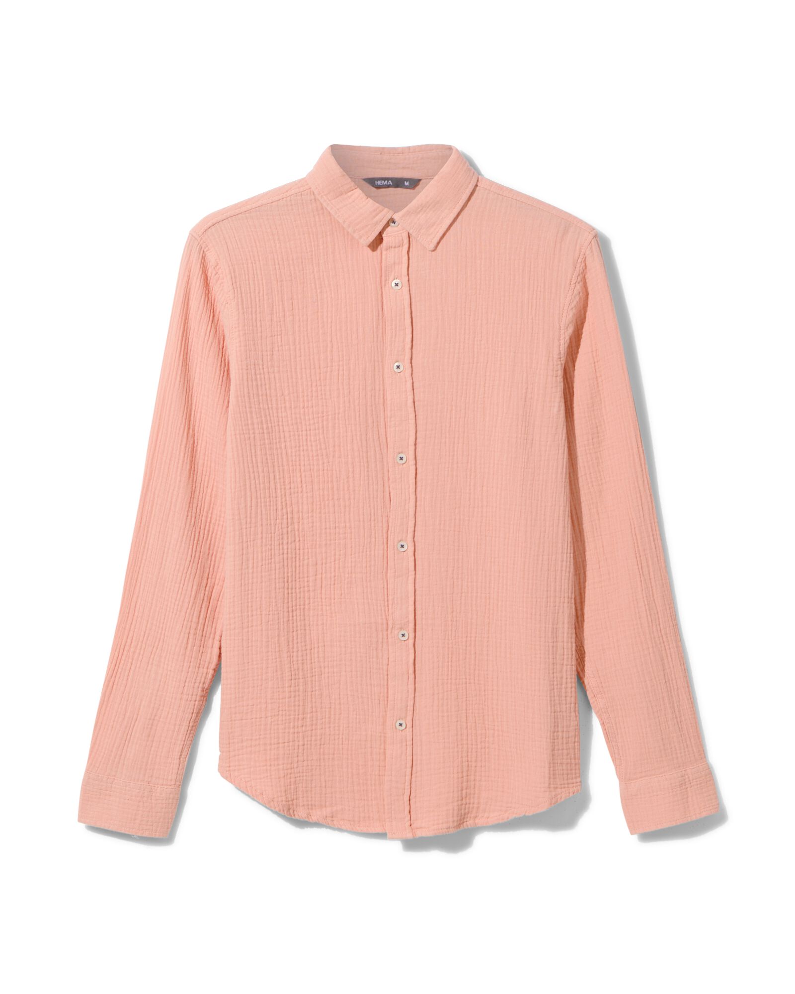 heren overhemd mousseline  roze L - 2108322 - HEMA