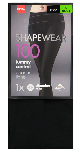 panty tummy control 100denier zwart zwart - 1000001208 - HEMA