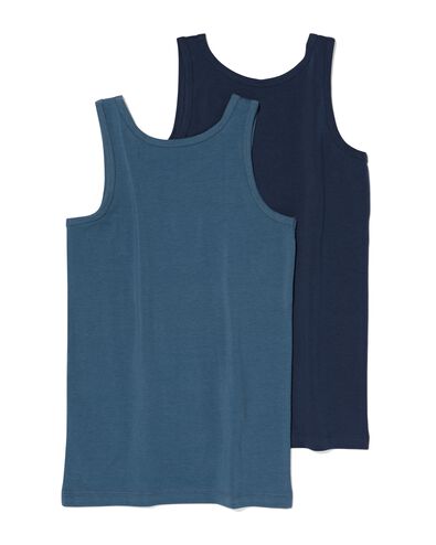 kinder hemden basic stretch katoen - 2 stuks blauw 158/164 - 19280793 - HEMA
