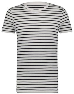 Heren T-shirt Strepen Donkerblauw (donkerblauw)