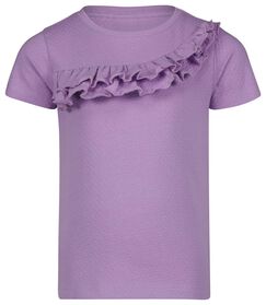 kinder t-shirt met ruffle lila lila - 1000027132 - HEMA