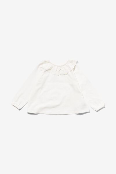 baby blouse broderie kraag gebroken wit 98 - 33055537 - HEMA