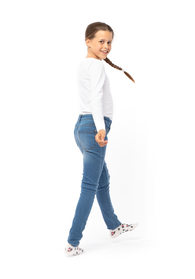kinder jeans skinny fit middenblauw middenblauw - 1000028233 - HEMA