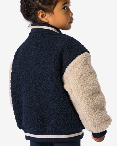 kinder bomberjack teddy blauw - 30865409BLUE - HEMA