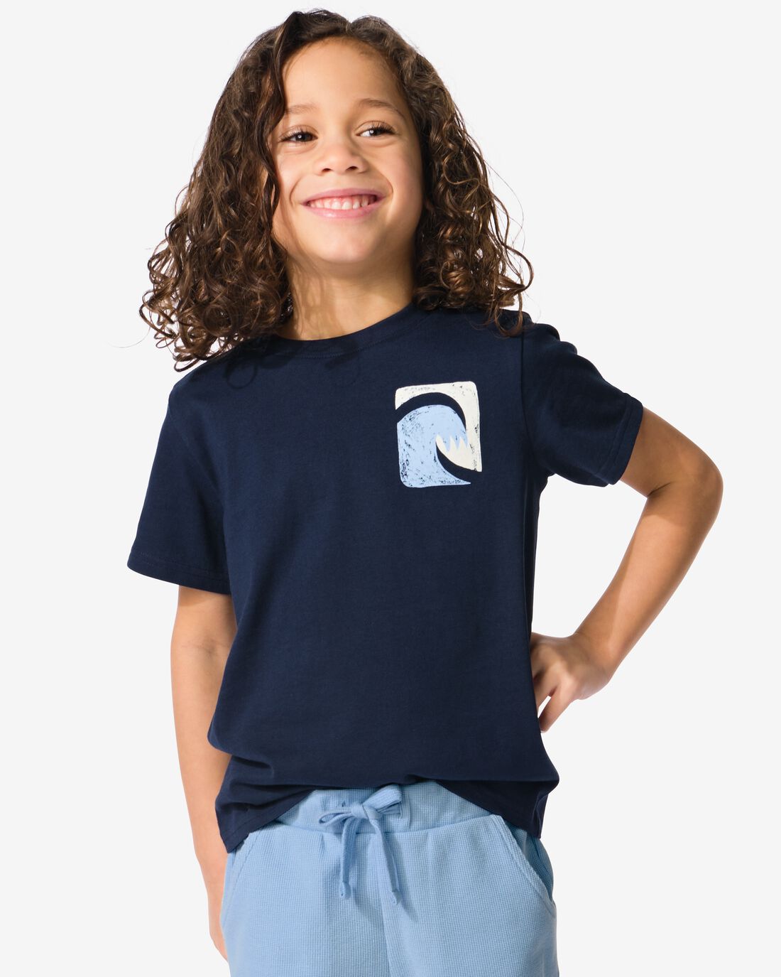 HEMA Kinder T-shirt Eiland 2 Stuks Blauw (blauw)