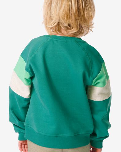 kindersweater met kleurblokken groen 86/92 - 30777516 - HEMA