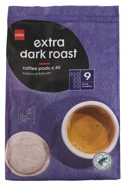 koffiepads extra dark roast - 40 stuks - 17150014 - HEMA