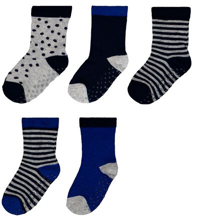 baby sokken met katoen - 5 paar blauw 0-6 m - 4730541 - HEMA
