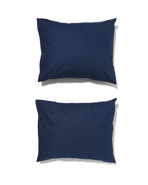 kussenslopen zacht katoen 60x70 blauw - 2 stuks - 5180037 - HEMA