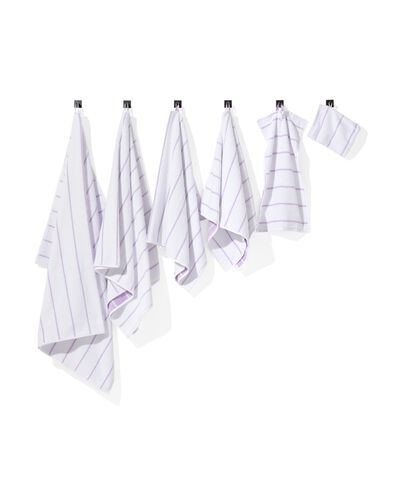 handdoek 50x100 zware kwaliteit wit met lila streep lila handdoek 50 x 100 - 5254708 - HEMA