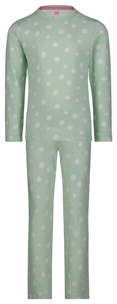 kinder pyjama katoen stippen mintgroen mintgroen - 1000026564 - HEMA