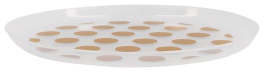 Verlammen veiling Aziatisch plastic borden herbruikbaar - Ø22.5 cm - gouden stippen - 4 stuks - HEMA