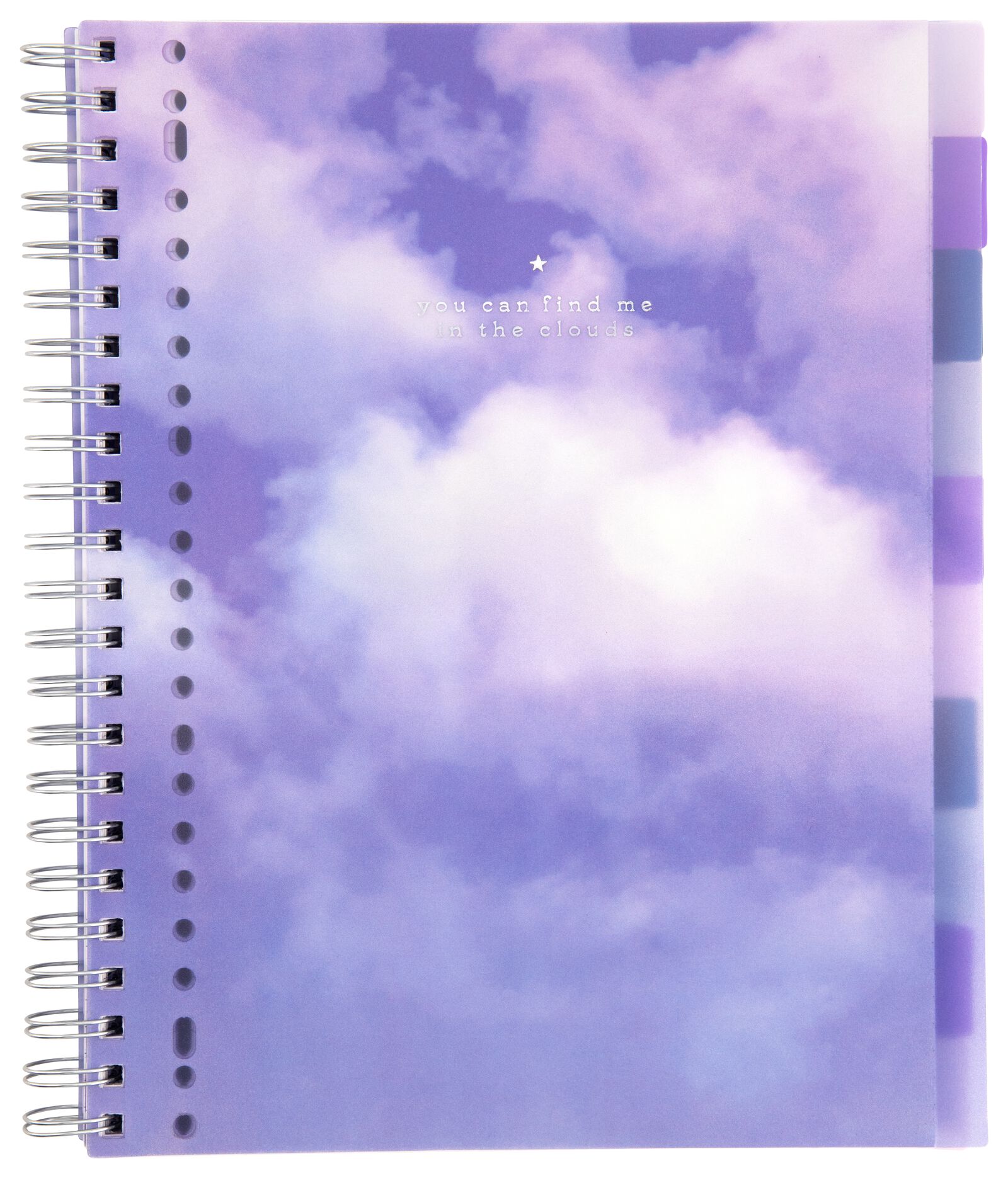 Image of HEMA Collegeblok 10-in-1 A4 Gelinieerd Wolken (paars)