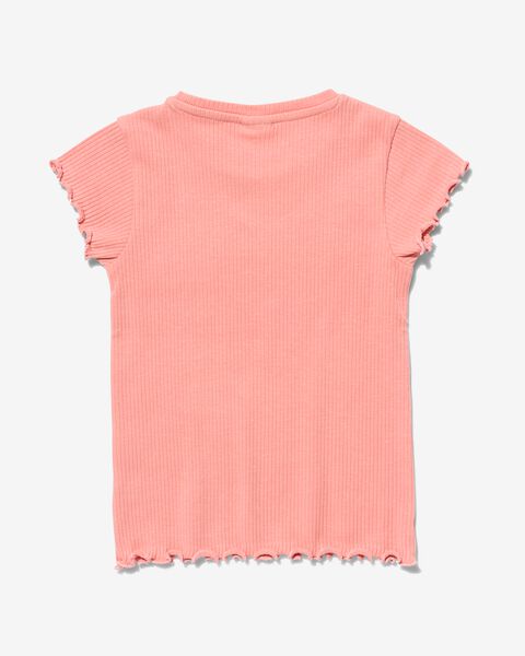 kinder t-shirt met ribbels roze 134/140 - 30874161 - HEMA