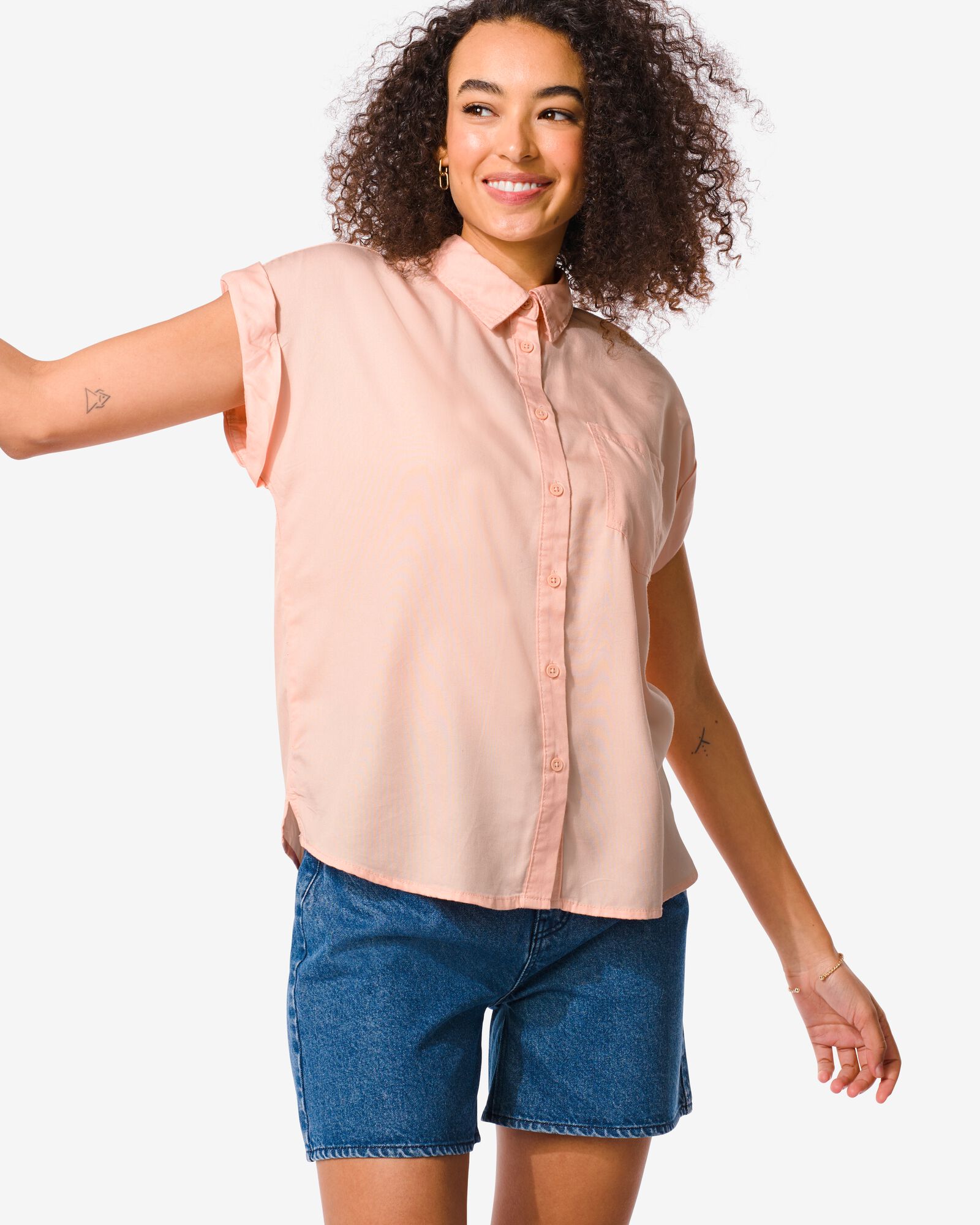 dames blouse Tina roze - 1000031151 - HEMA
