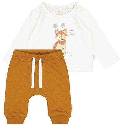 newborn set t-shirt en legging vos bruin - 1000025527 - HEMA
