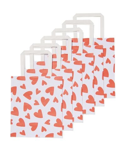 cadeautasjes papier 21x18x8 hartjes - 6 stuks - 14740061 - HEMA cadeautasjes papier 21x18x8 hartjes - 6 stuks - 14740061 - HEMA