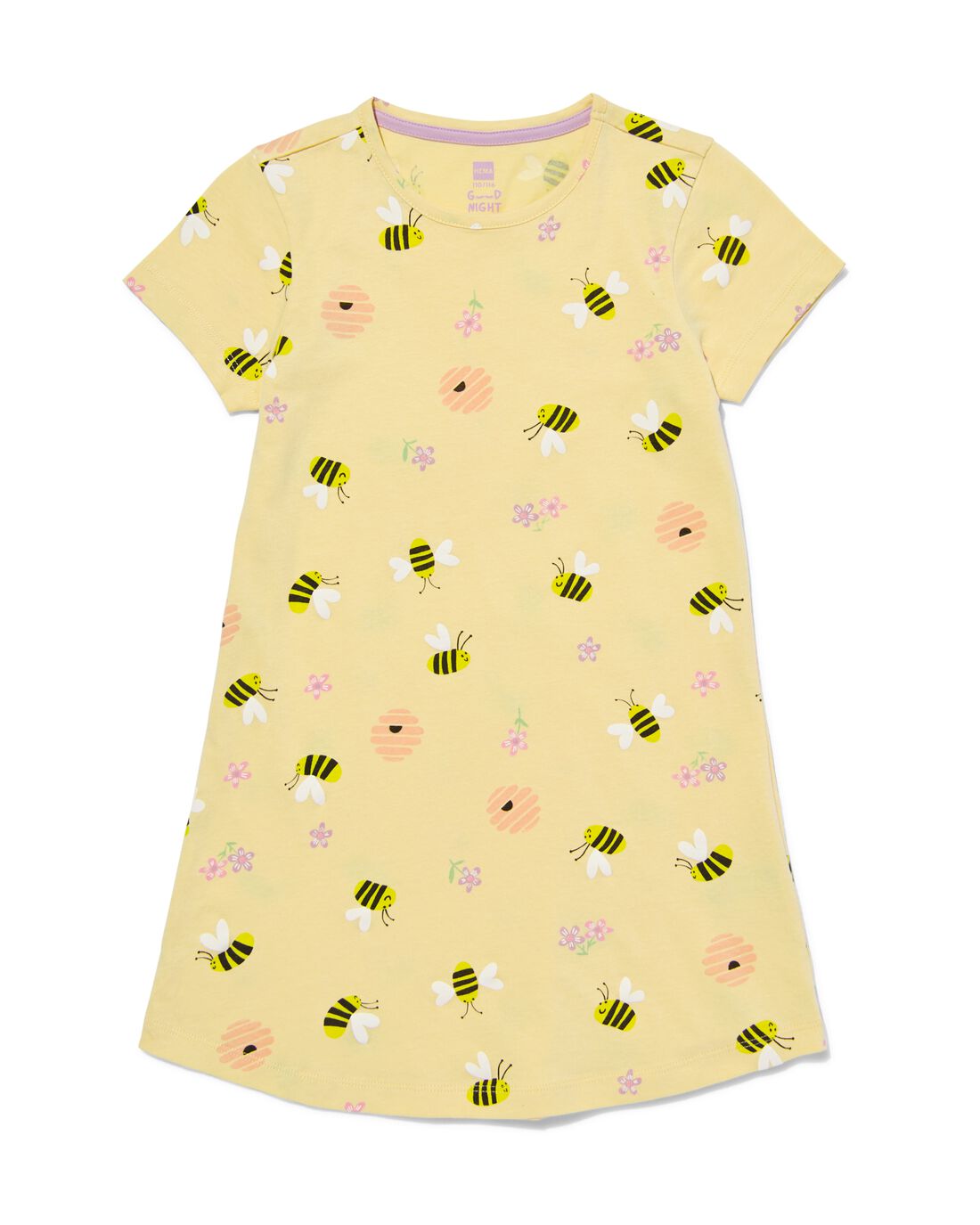 HEMA Kinder Nachthemd Katoen Bijen Geel (geel)