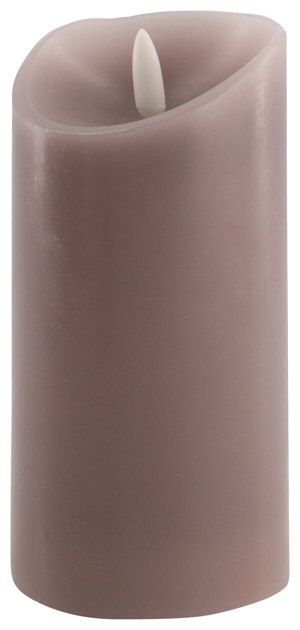 LED kaars Ø7.5x15 taupe - 13550017 - HEMA