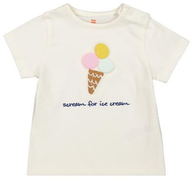 newborn t-shirt - biologisch katoen wit - 1000019818 - HEMA