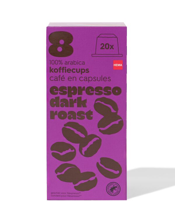 koffiecups espresso dark roast - 20 stuks - 17180016 - HEMA
