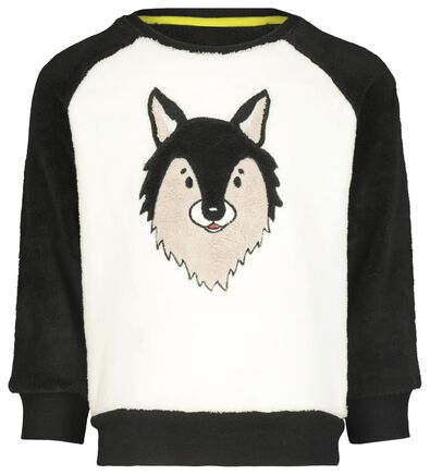 kinderpyjama fleece wolf zwart - 1000020778 - HEMA