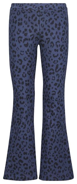kinder legging flared luipaard donkerblauw 122/128 - 30863437 - HEMA