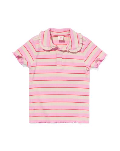 kinder t-shirt met polokraag roze 86/92 - 30853540 - HEMA