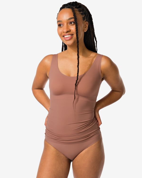 medium corrigerend dameshemd second skin middenbruin middenbruin - 1000022960 - HEMA