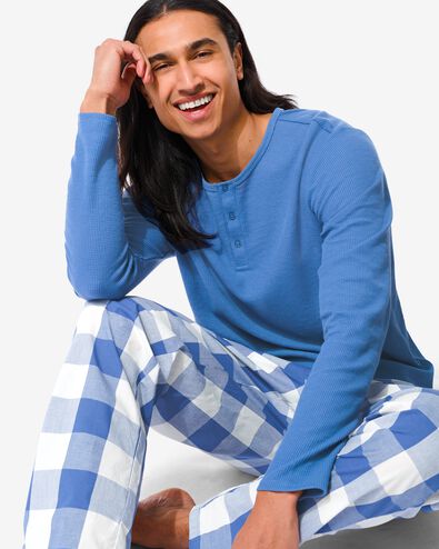 heren pyjama poplin lichtblauw M - 23611331 - HEMA