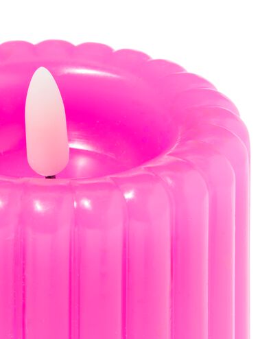LED kaars 7.5x15cm rib roze - 13550094 - HEMA