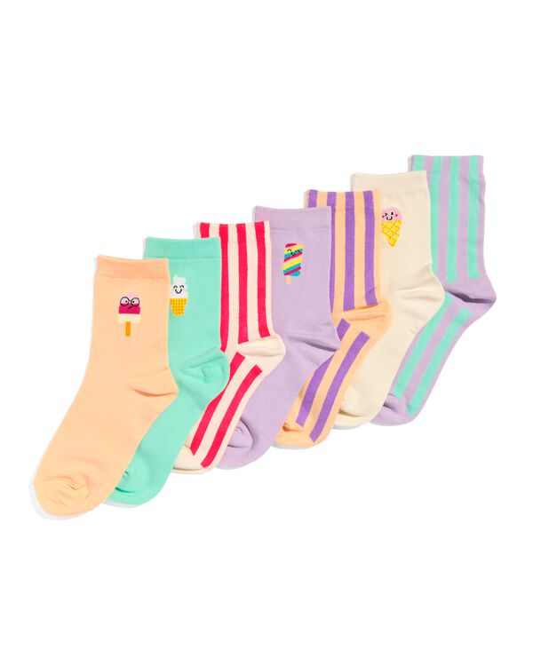 cadeauset sokken maat 36-41 ijsjes - 7 paar - 61130173 - HEMA