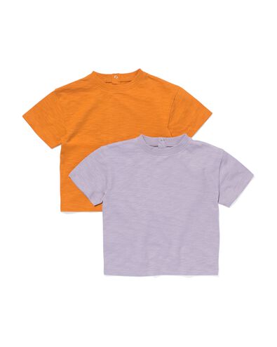 baby t-shirts - 2 stuks paars 92 - 33103156 - HEMA