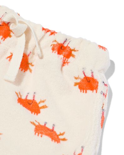 baby kledingset badstof t-shirt en short krabben ecru 68 - 33102652 - HEMA
