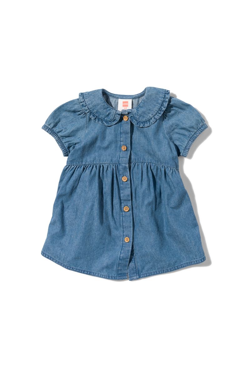 baby jurk chambray blauw blauw - 1000030541 - HEMA