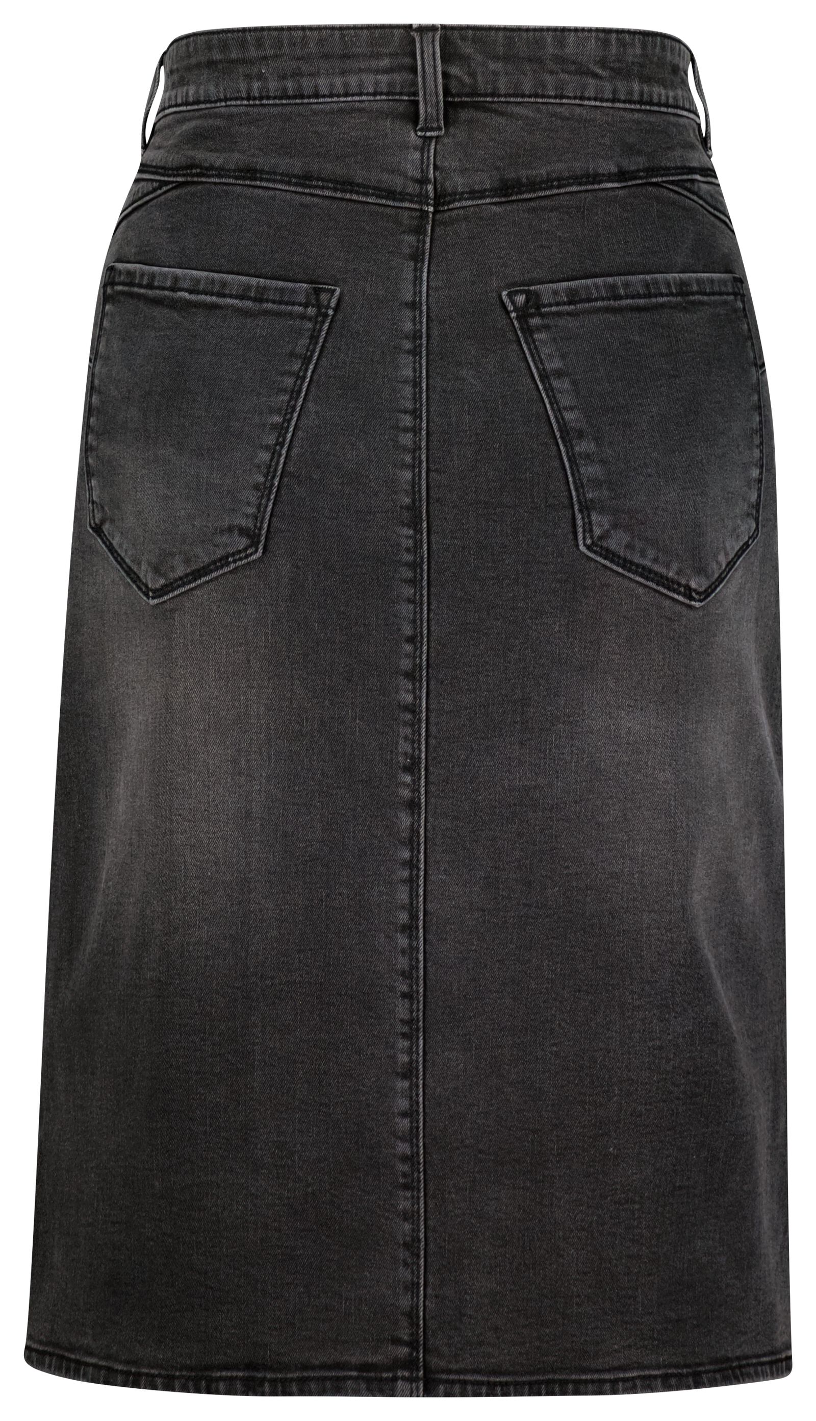 dames rok denim shaping fit zwart M - 36234062 - HEMA