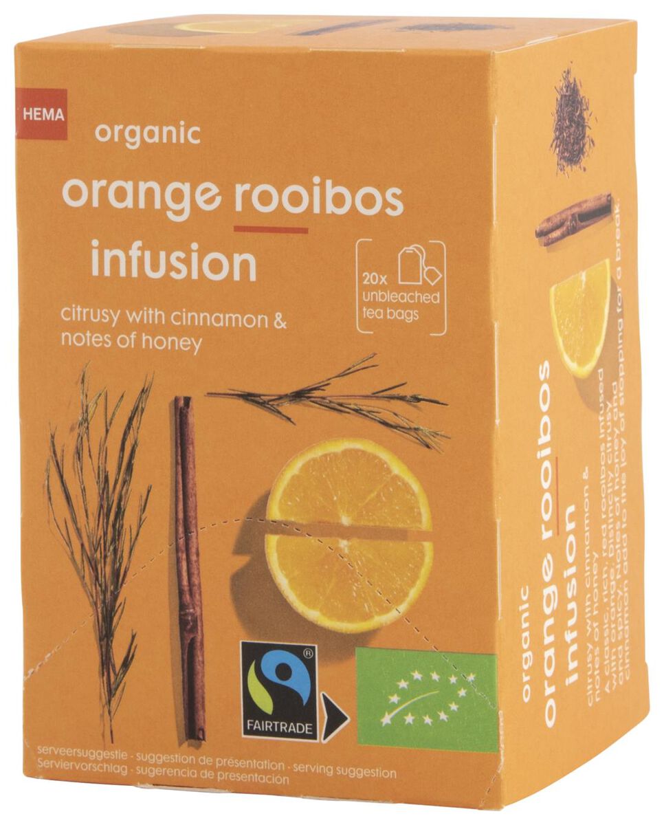 thee bio sinaasappel rooibos infusie 20 stuks - 17190006 - HEMA