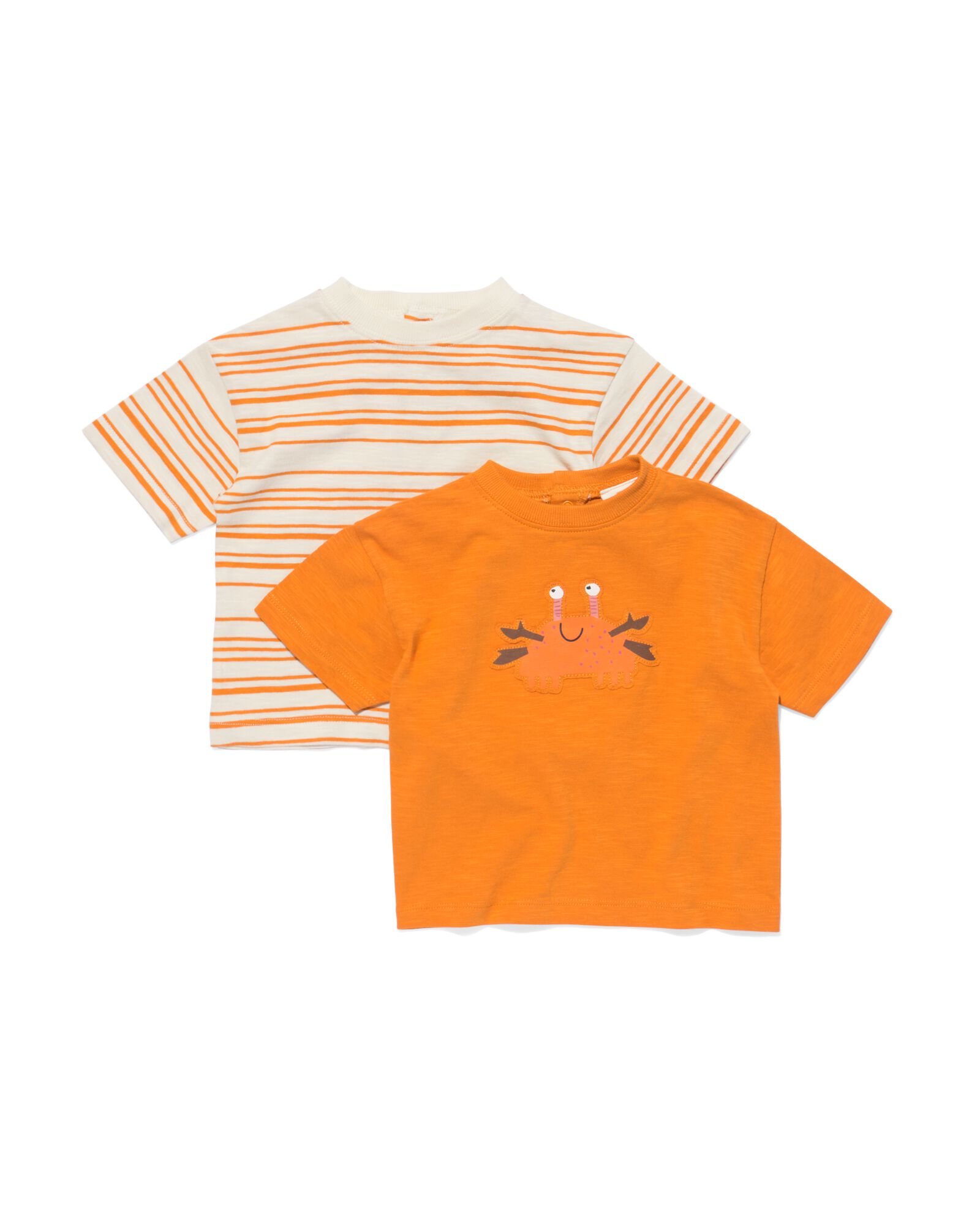 Image of HEMA Baby T-shirts - 2 Stuks Bruin (bruin)