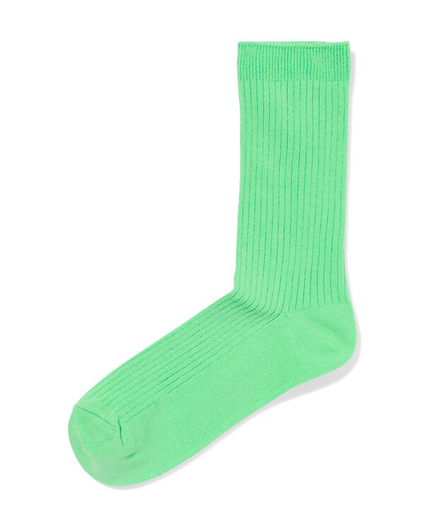 damessokken rib lichtgroen lichtgroen - 4290465LIGHTGREEN - HEMA