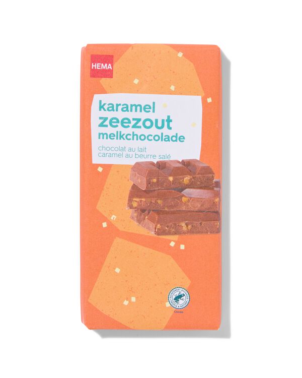 chocoladereep melk karamel zeezout 180gram - 10350038 - HEMA