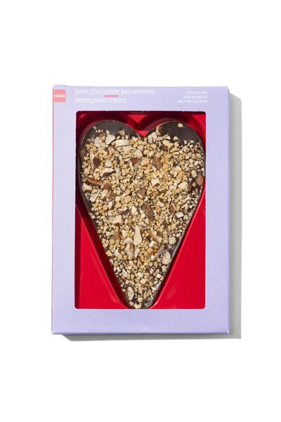 pure chocolade hart met pecannoten 135gram - 10069012 - HEMA