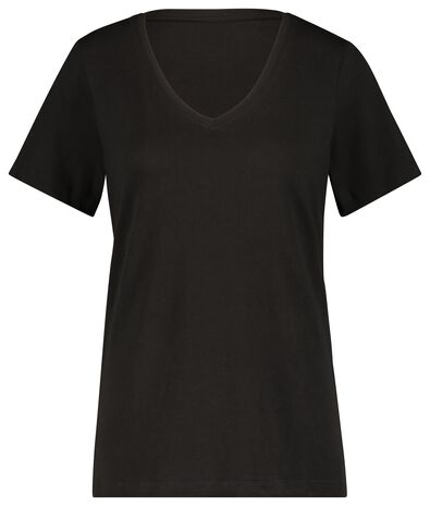 dames t-shirt met bamboe zwart L - 36321383 - HEMA