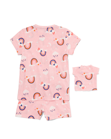kinder shortama regenboog met poppennachtshirt lichtroze lichtroze - 1000030188 - HEMA