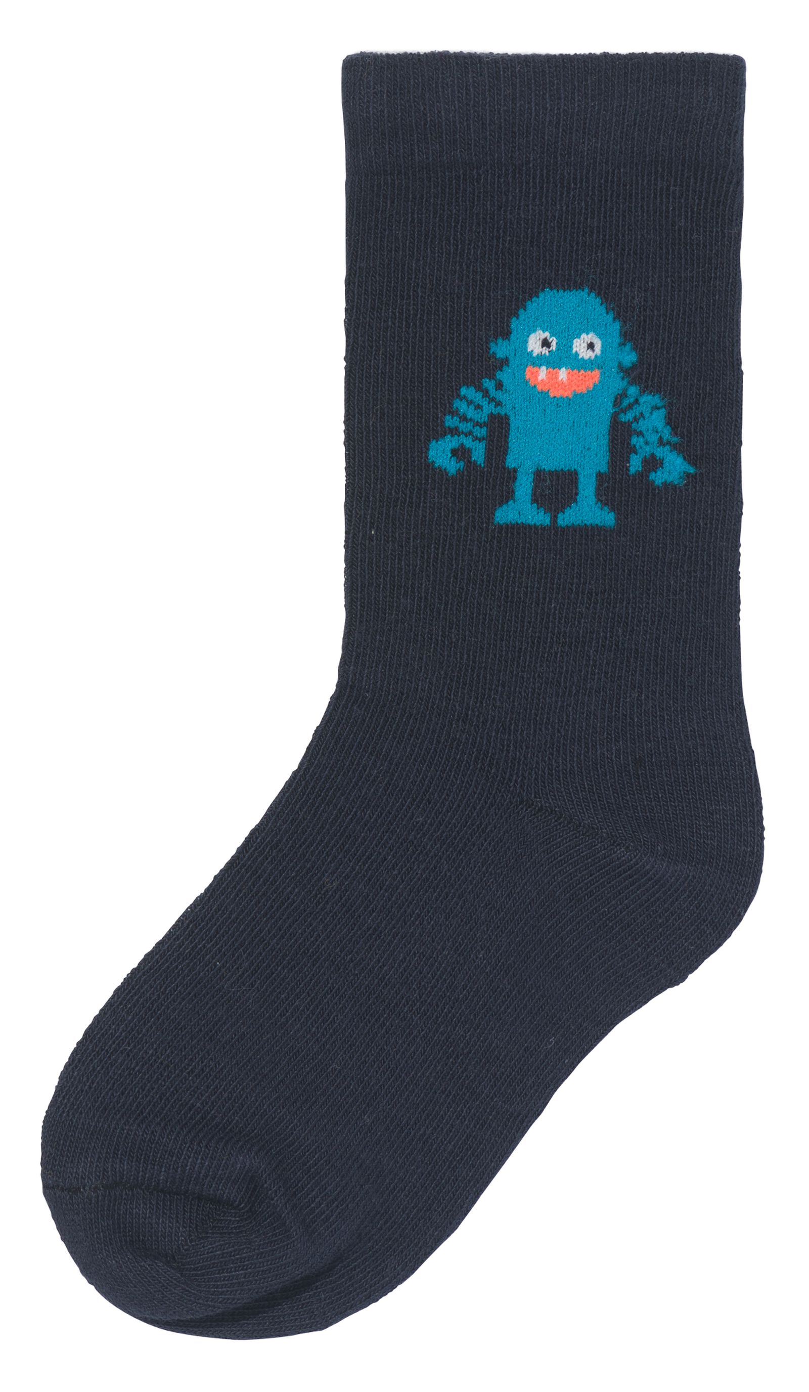 kinder sokken met katoen - 5 paar blauw 31/34 - 4360063 - HEMA