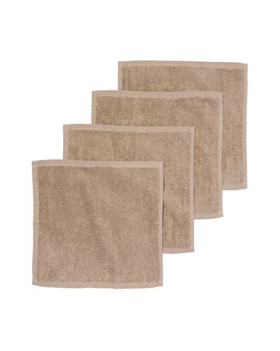 gezichtshanddoekjes 30x30 zware kwaliteit taupe - 4 stuks taupe gezichtsdoekjes 30 x 30 - 5200236 - HEMA
