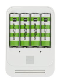 batterijlader inclusief 4 AA batterijen - 41290279 - HEMA