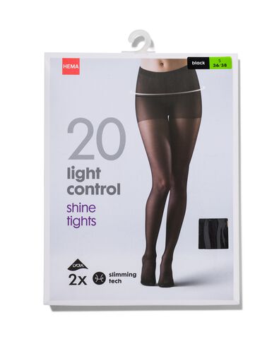 2-pak panty light control shine 20 denier - 4042301 - HEMA